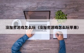 没加密游戏怎么玩(没加密游戏怎么玩苹果)