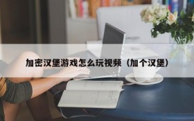 加密汉堡游戏怎么玩视频(加个汉堡)