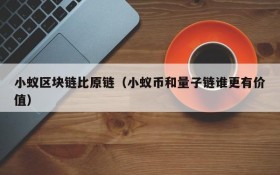 小蚁区块链比原链（小蚁币和量子链谁更有价值）