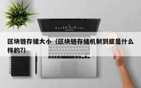 区块链存储大小(区块链存储机制到底是什么样的?)