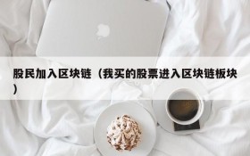 股民加入区块链(我买的股票进入区块链板块)