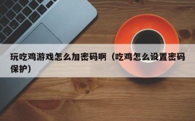 玩吃鸡游戏怎么加密码啊(吃鸡怎么设置密码保护)